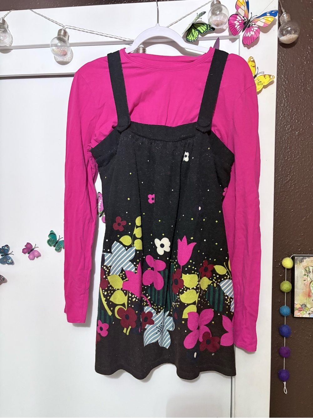 Vintage, y2k - ish black, floral, jumper sweater with matching under shirt